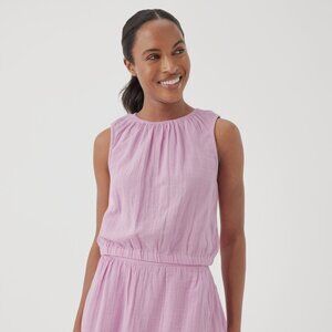 Pact - Coastal double gauze bubble hem top